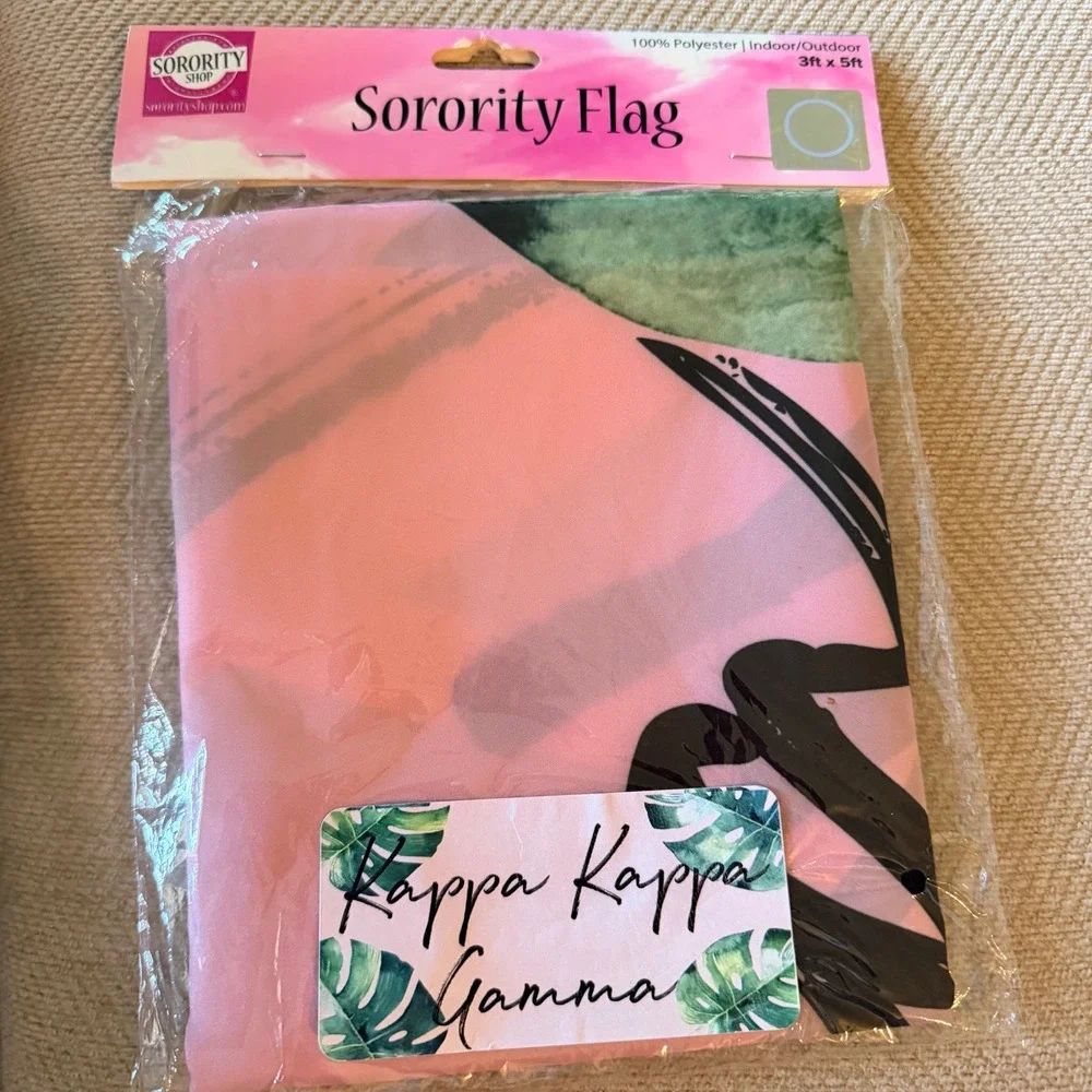 Sorority Shop Kappa Kappa Gamma Tropical Palm Flag Dorm Decor Pink 3x5ft